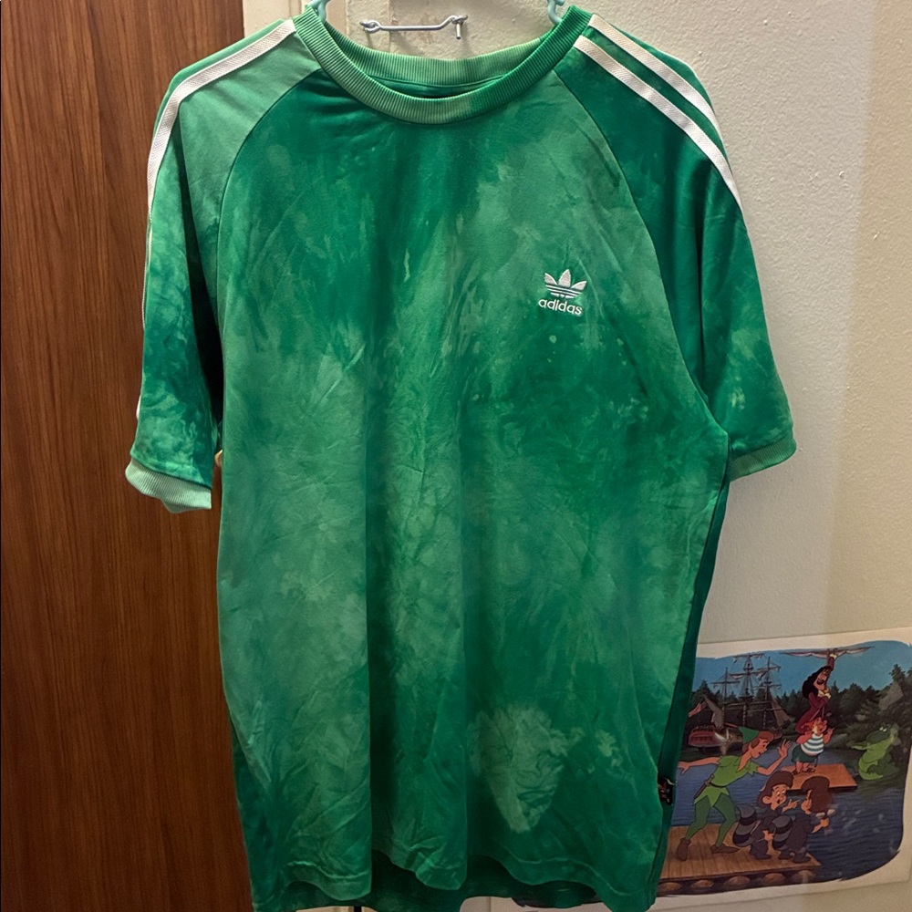 Adidas Emerald Tie-Dye Tee with White Accents
